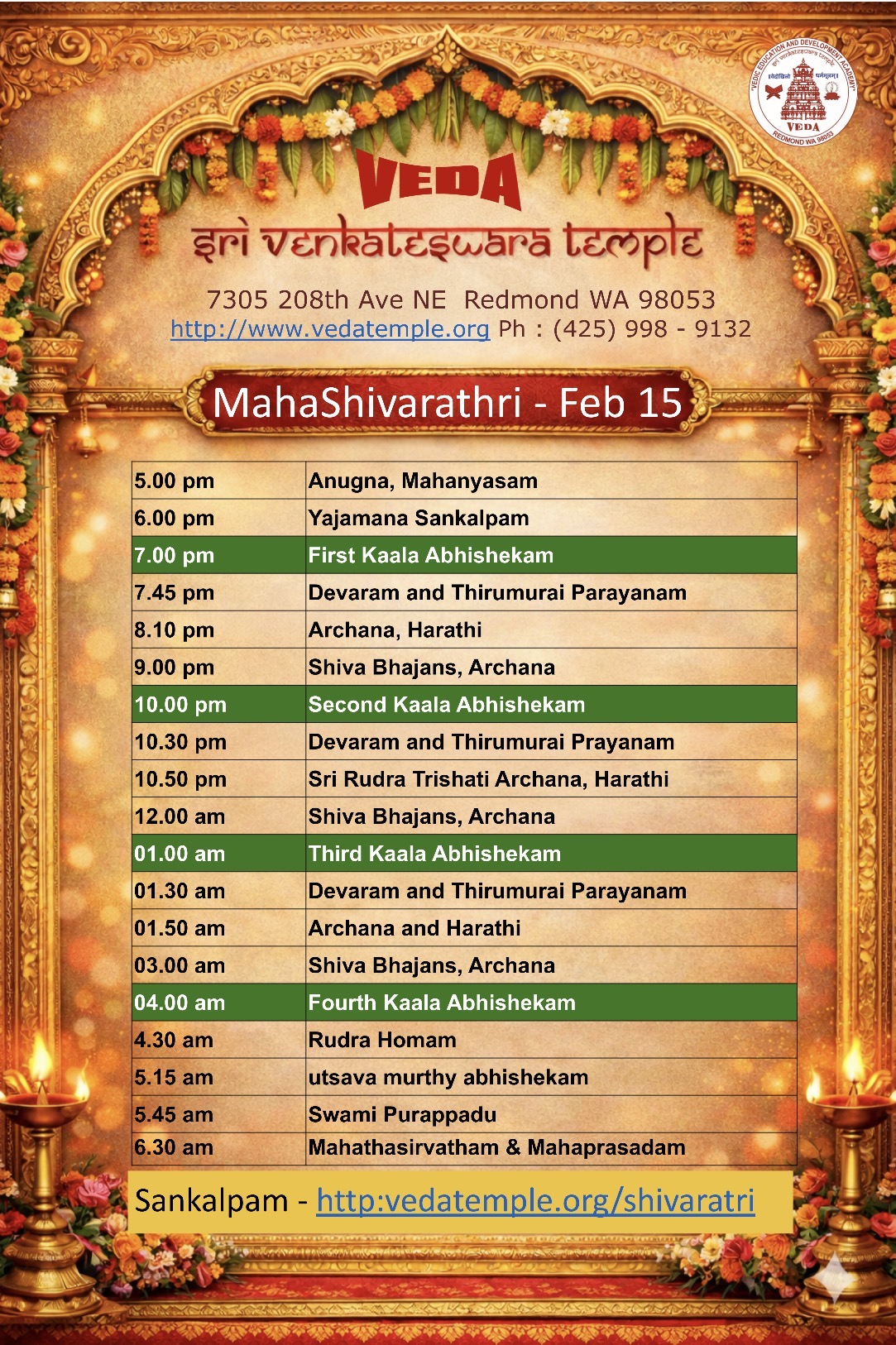 MahaShivarathri- Feb 15,2026
